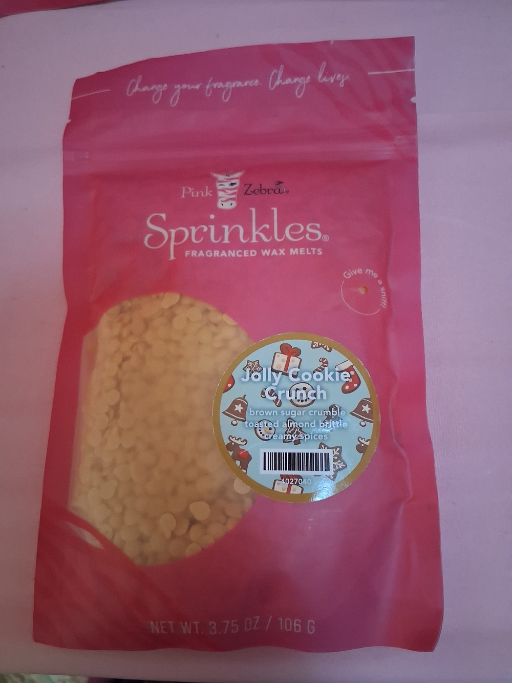 Pink Zebra Sprinkles Fragranced Wax Melts - Pink Packaging